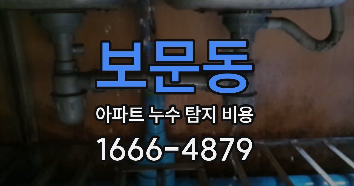 보문동 아파트 누수 탐지 비용