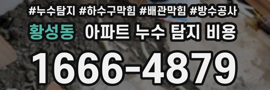 황성동 아파트 누수 탐지 비용