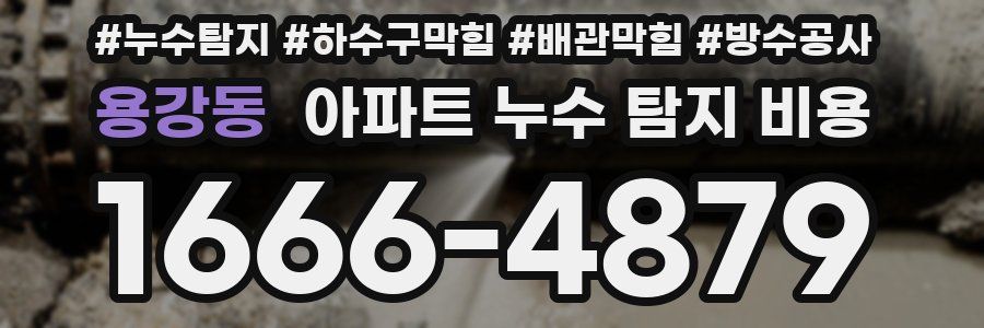 용강동 아파트 누수 탐지 비용