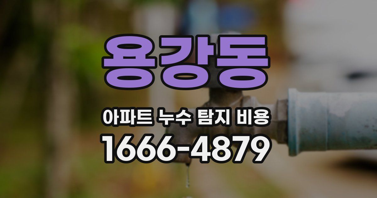 용강동 아파트 누수 탐지 비용