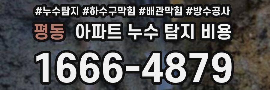 평동 아파트 누수 탐지 비용