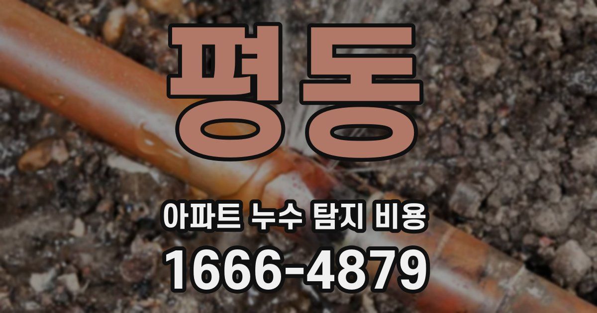 평동 아파트 누수 탐지 비용