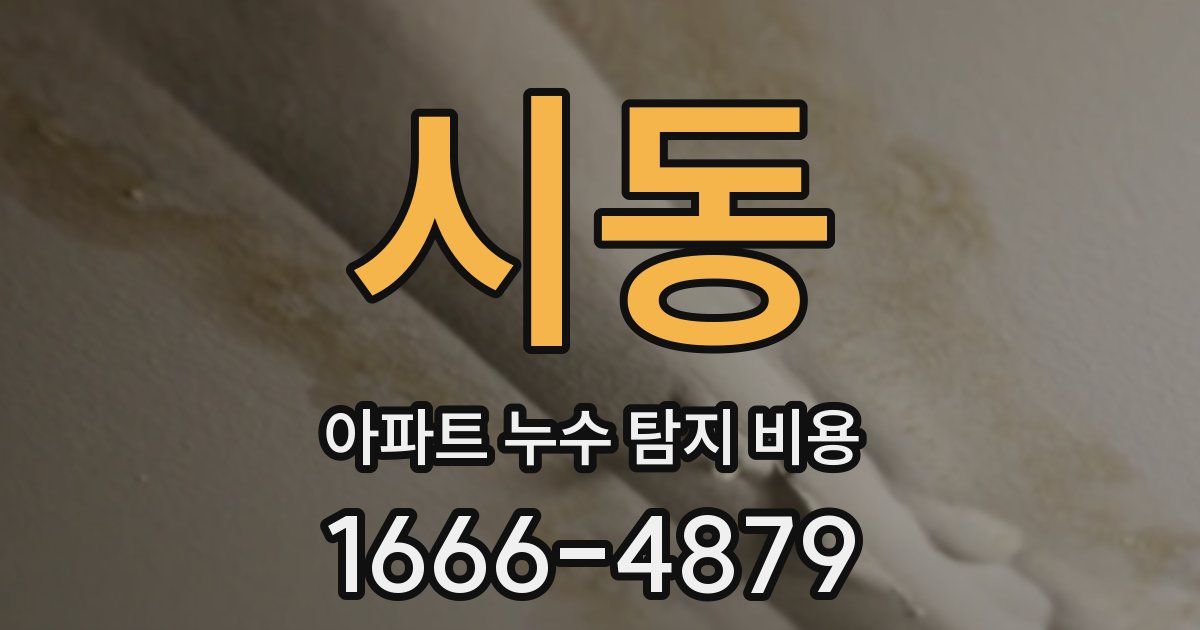시동 아파트 누수 탐지 비용