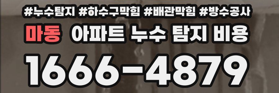 마동 아파트 누수 탐지 비용