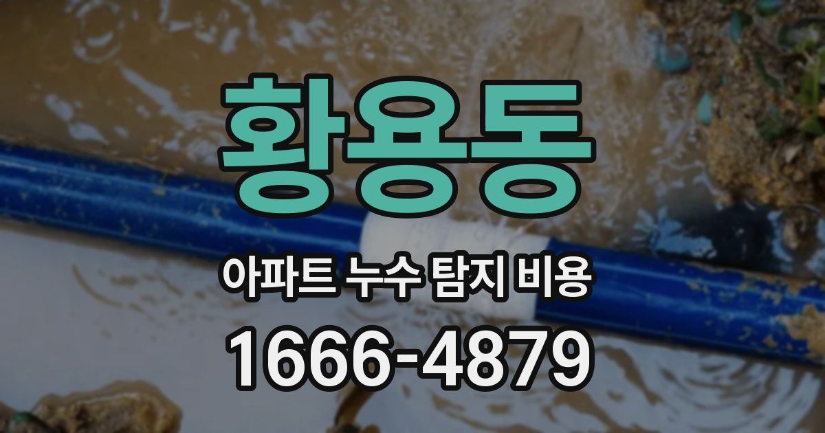 황용동 아파트 누수 탐지 비용