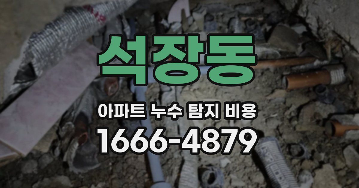 석장동 아파트 누수 탐지 비용