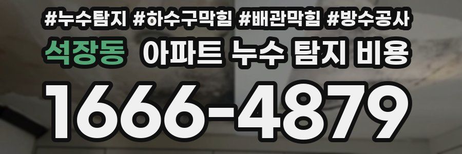 석장동 아파트 누수 탐지 비용