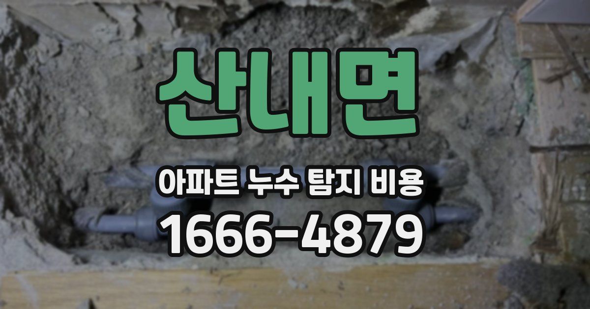 산내면 아파트 누수 탐지 비용