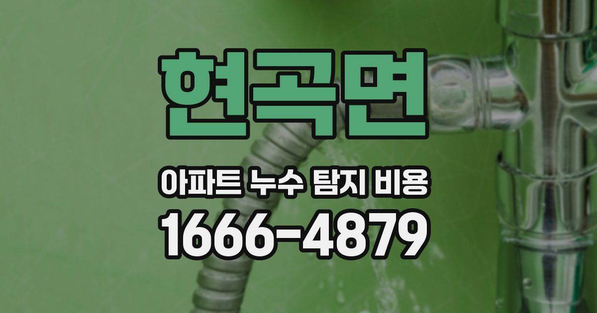 현곡면 아파트 누수 탐지 비용