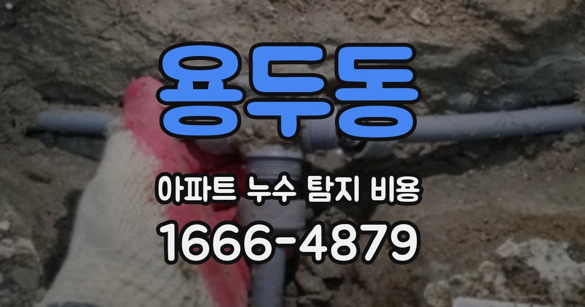 용두동 아파트 누수 탐지 비용