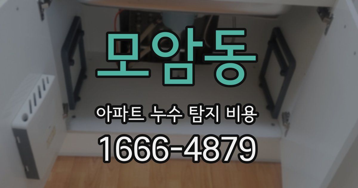 모암동 아파트 누수 탐지 비용