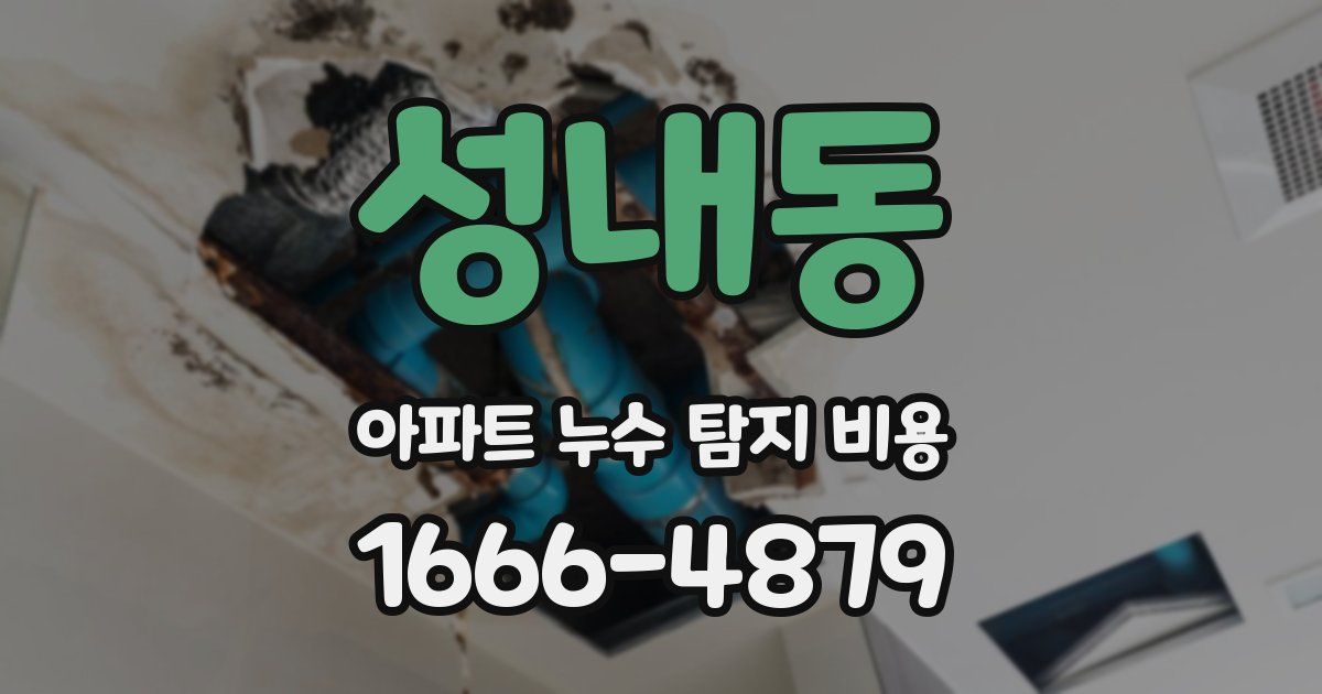 성내동 아파트 누수 탐지 비용