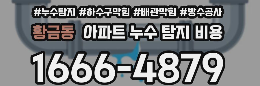 황금동 아파트 누수 탐지 비용