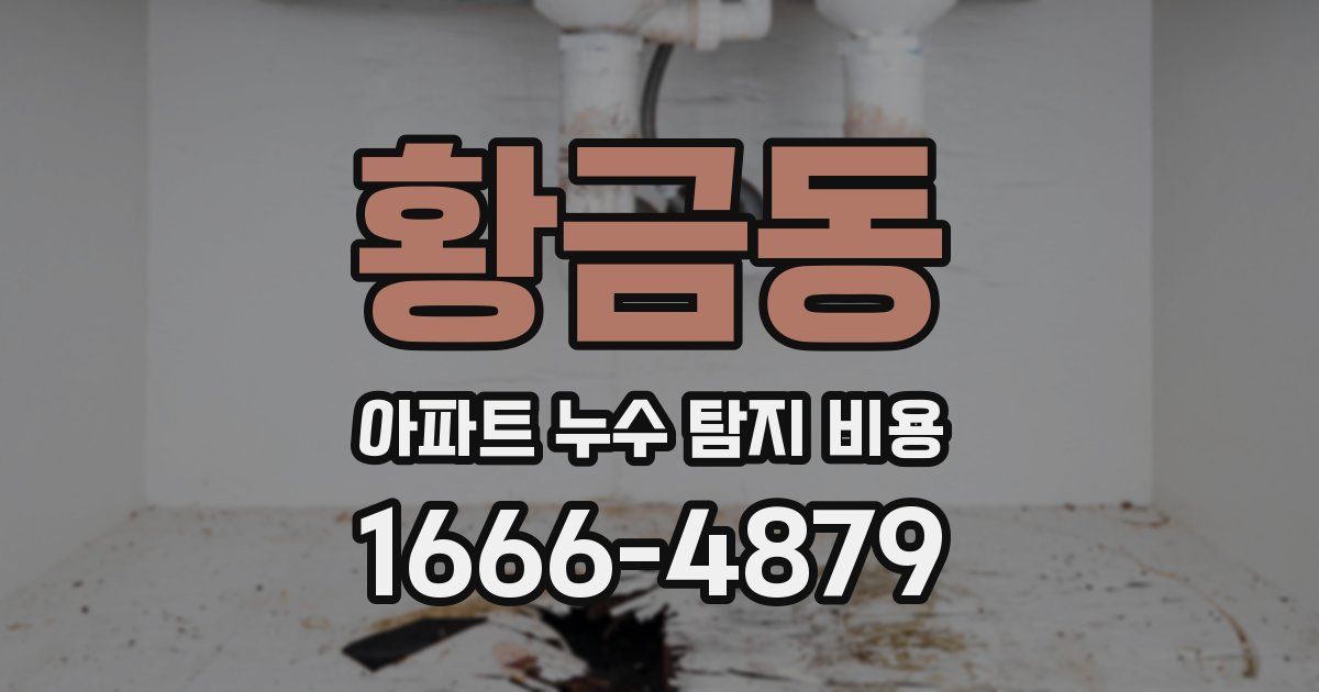 황금동 아파트 누수 탐지 비용