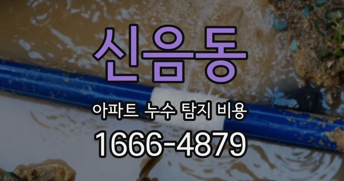 신음동 아파트 누수 탐지 비용