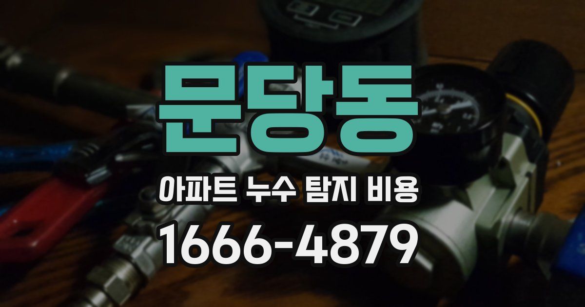 문당동 아파트 누수 탐지 비용