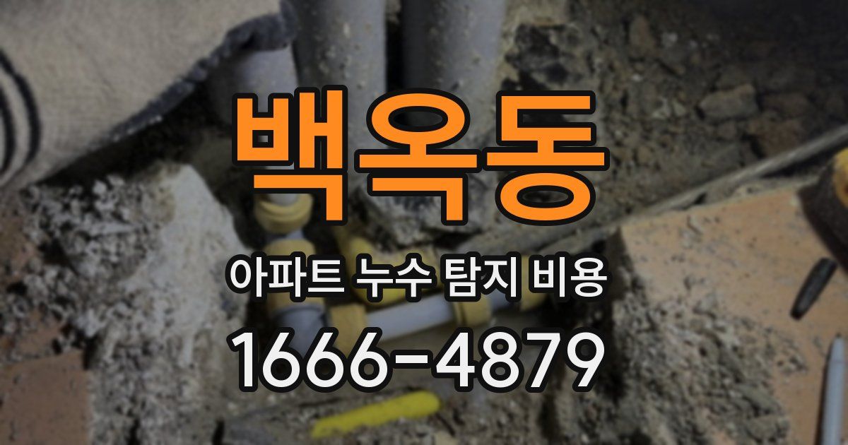 백옥동 아파트 누수 탐지 비용