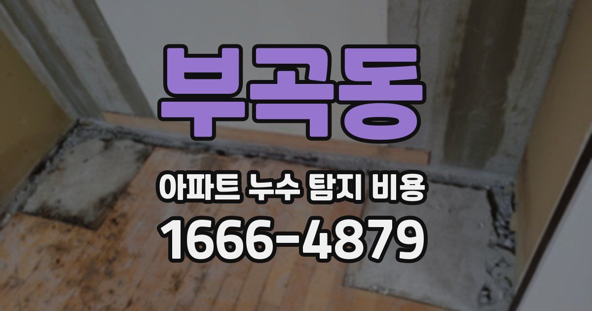 부곡동 아파트 누수 탐지 비용