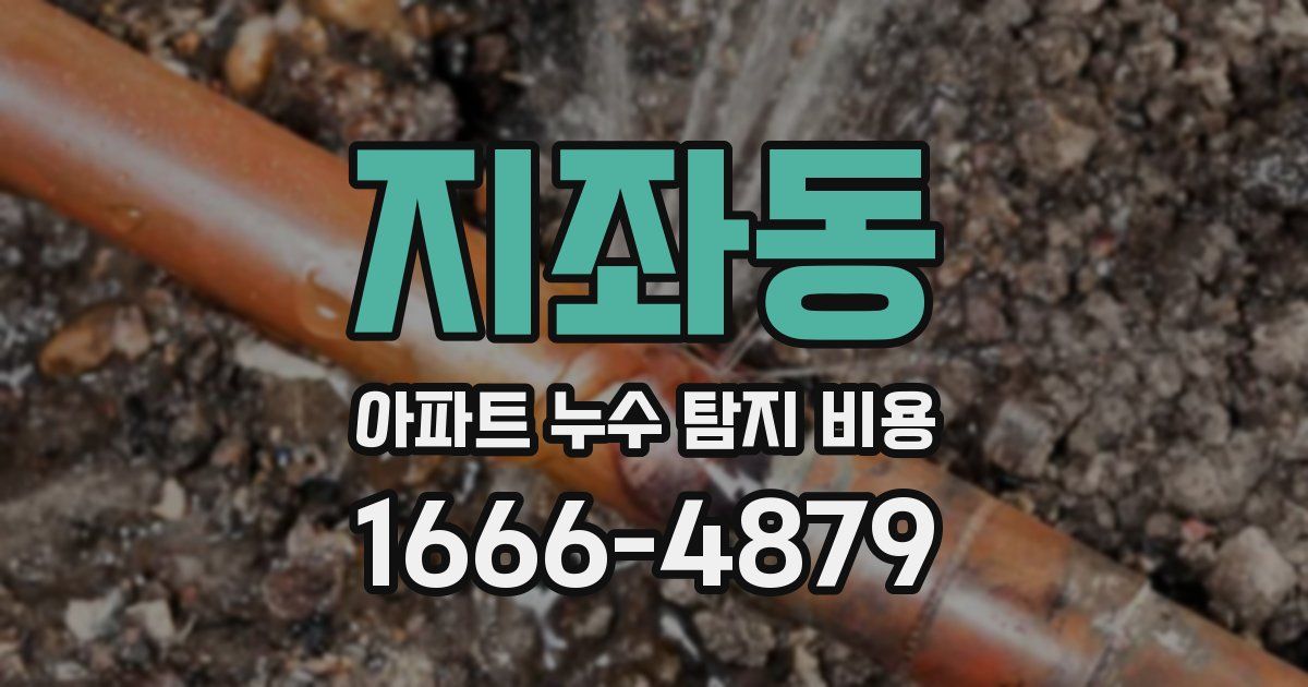 지좌동 아파트 누수 탐지 비용