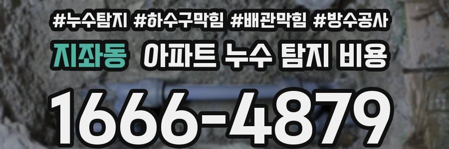 지좌동 아파트 누수 탐지 비용