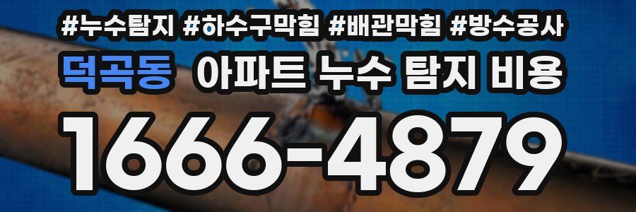 덕곡동 아파트 누수 탐지 비용