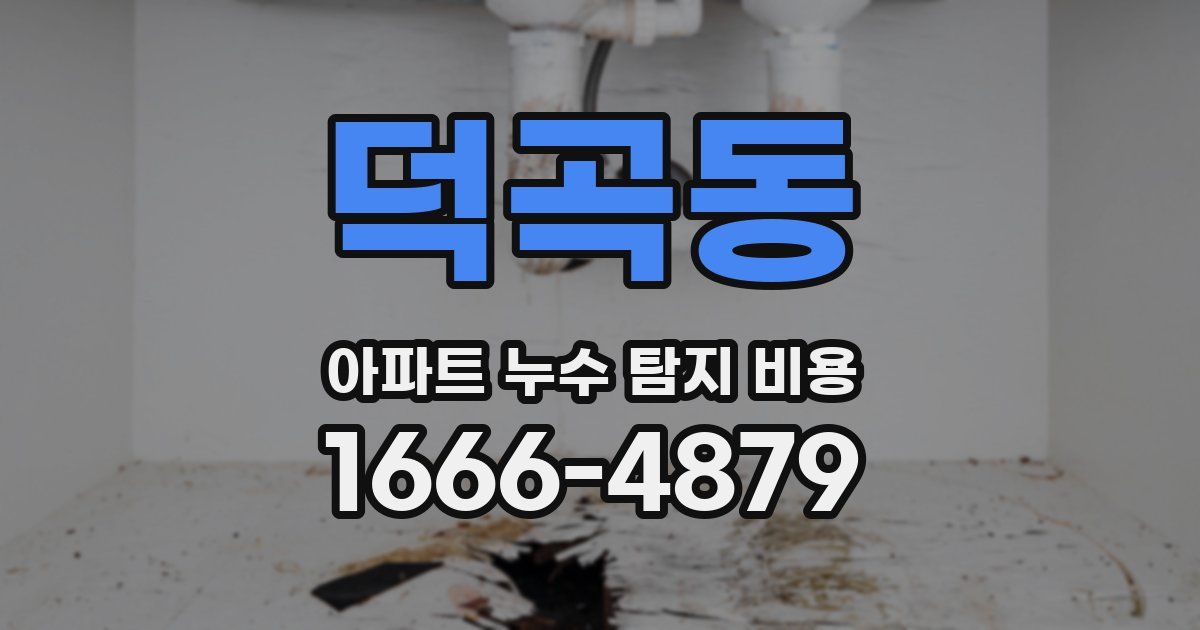 덕곡동 아파트 누수 탐지 비용