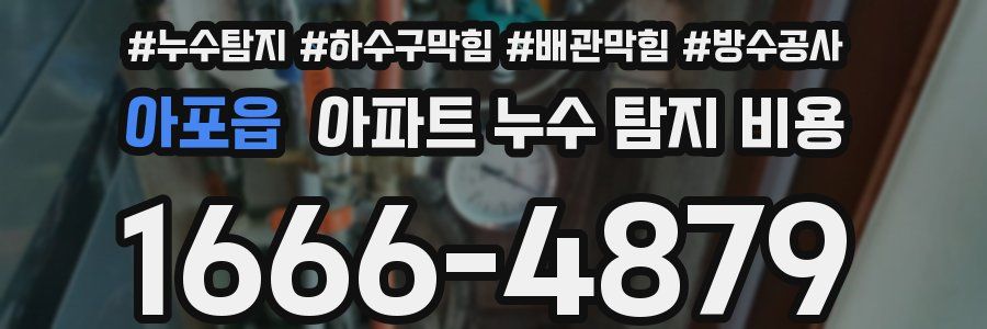 아포읍 아파트 누수 탐지 비용