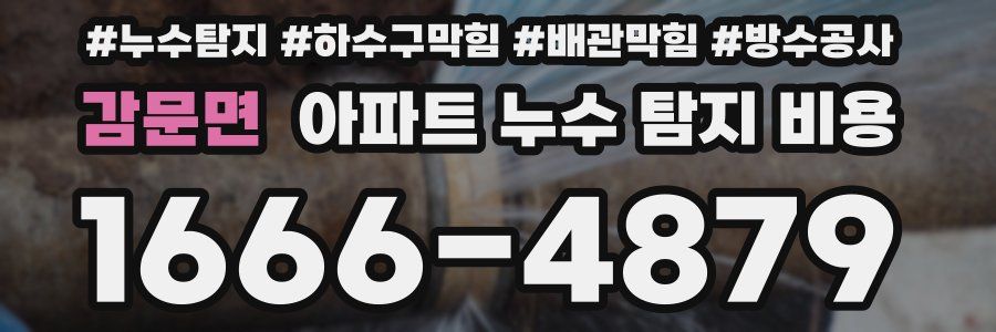 감문면 아파트 누수 탐지 비용