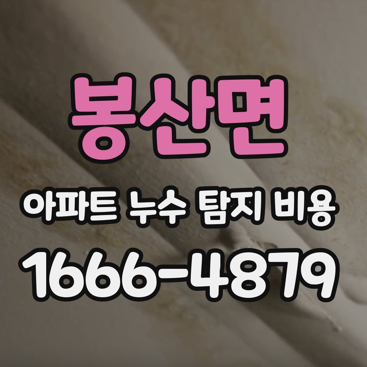 봉산면 아파트 누수 탐지 비용