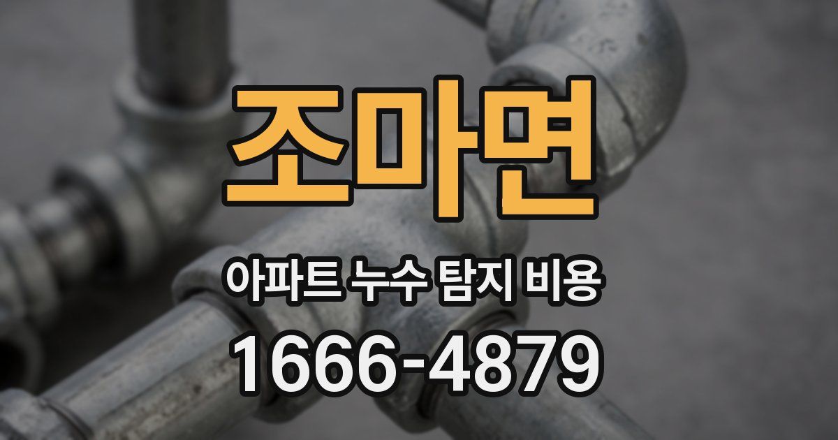 조마면 아파트 누수 탐지 비용