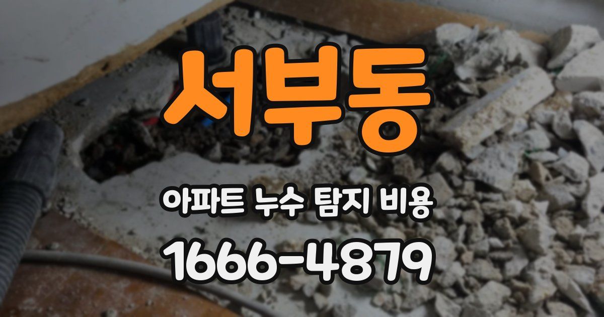 서부동 아파트 누수 탐지 비용