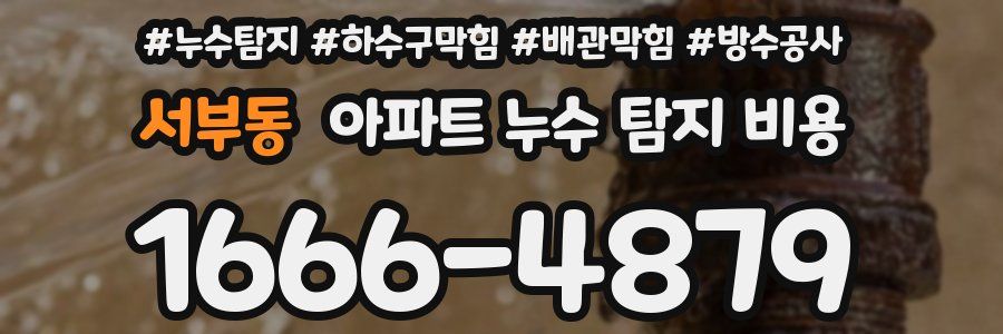서부동 아파트 누수 탐지 비용