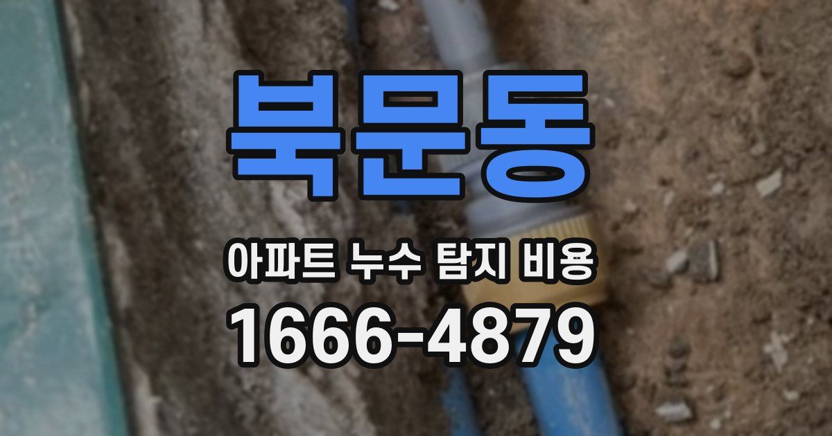 북문동 아파트 누수 탐지 비용