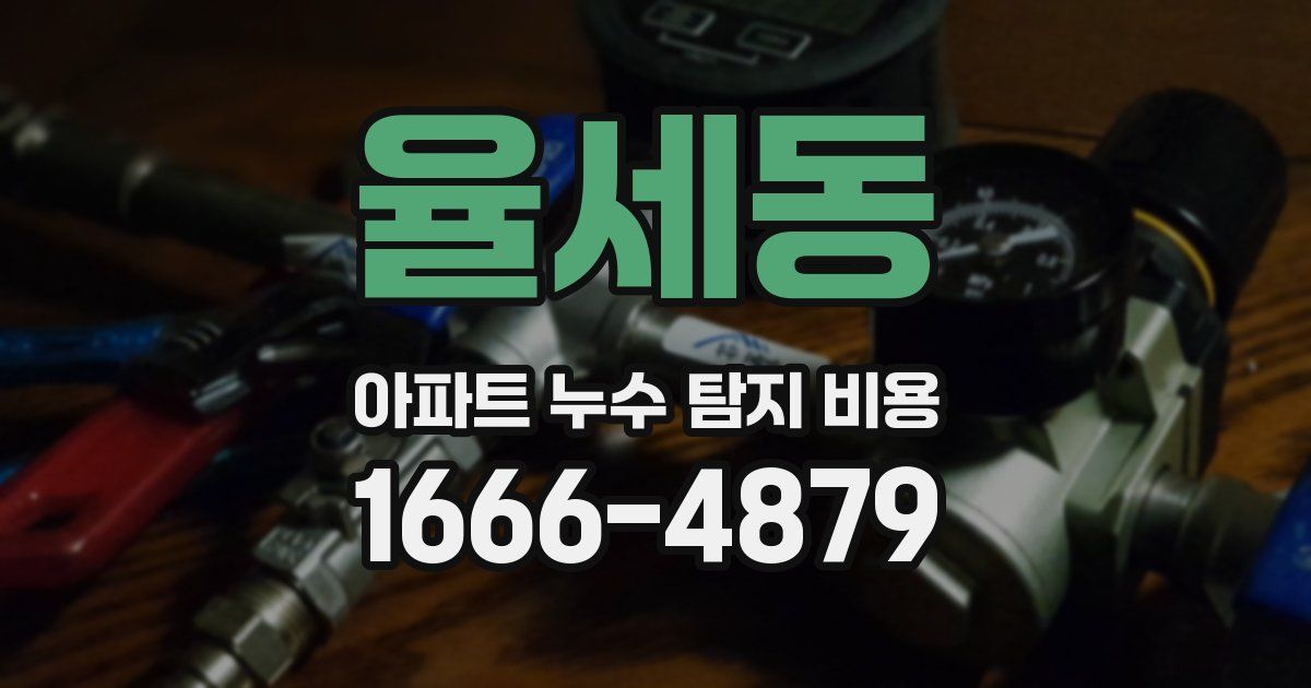 율세동 아파트 누수 탐지 비용