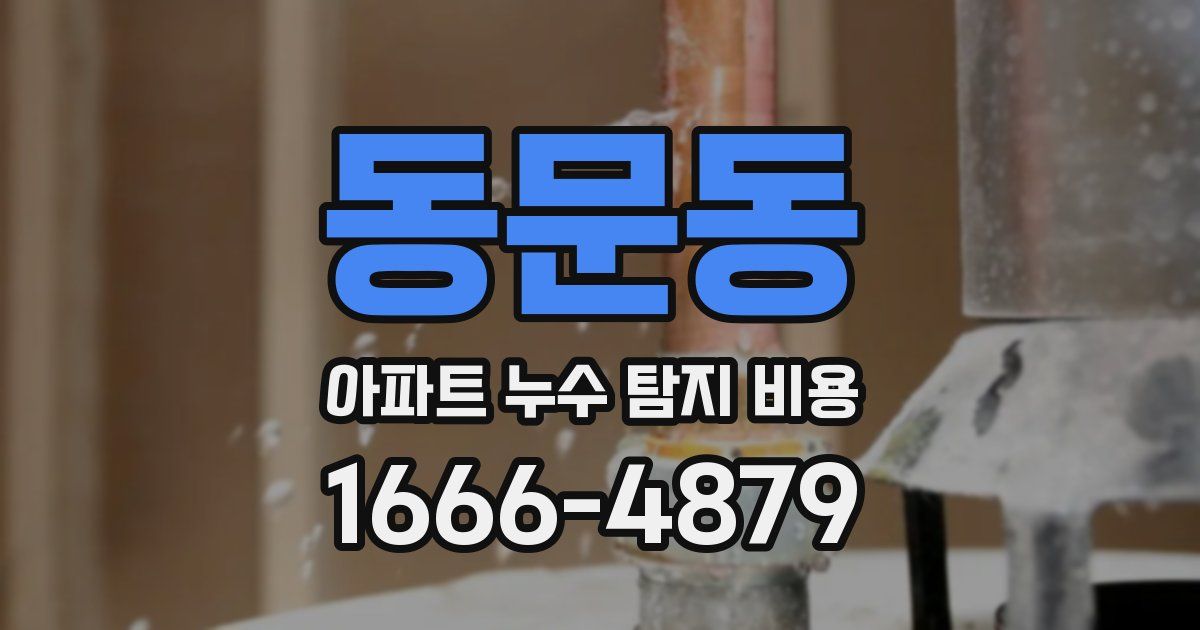 동문동 아파트 누수 탐지 비용