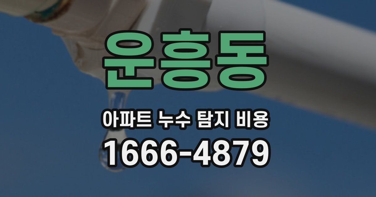 운흥동 아파트 누수 탐지 비용