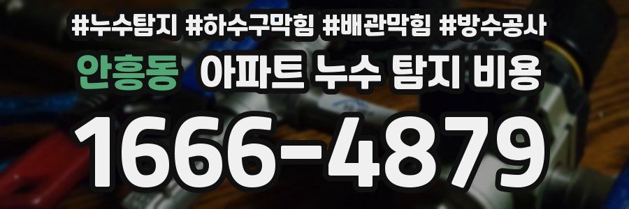 안흥동 아파트 누수 탐지 비용