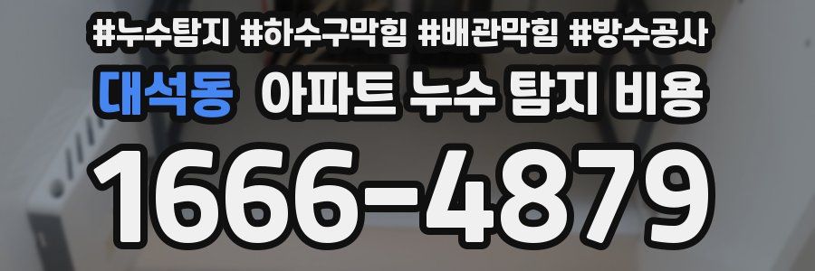 대석동 아파트 누수 탐지 비용