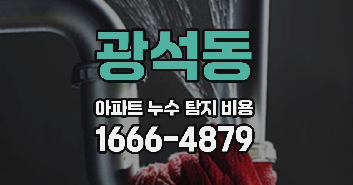광석동 아파트 누수 탐지 비용