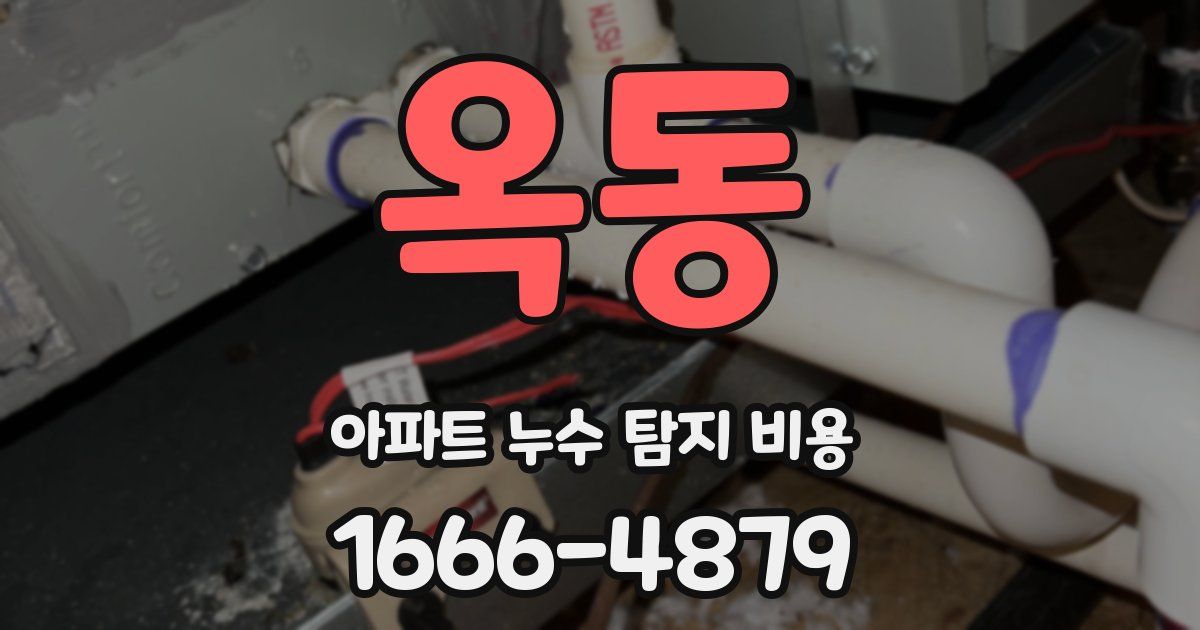 옥동 아파트 누수 탐지 비용