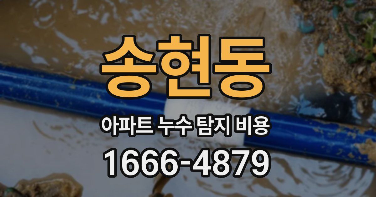송현동 아파트 누수 탐지 비용