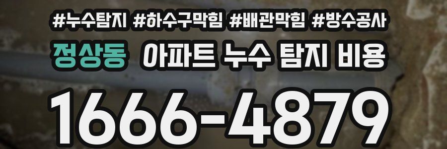 정상동 아파트 누수 탐지 비용