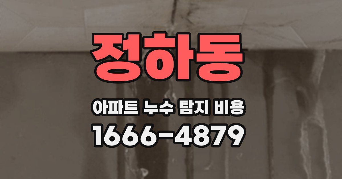 정하동 아파트 누수 탐지 비용