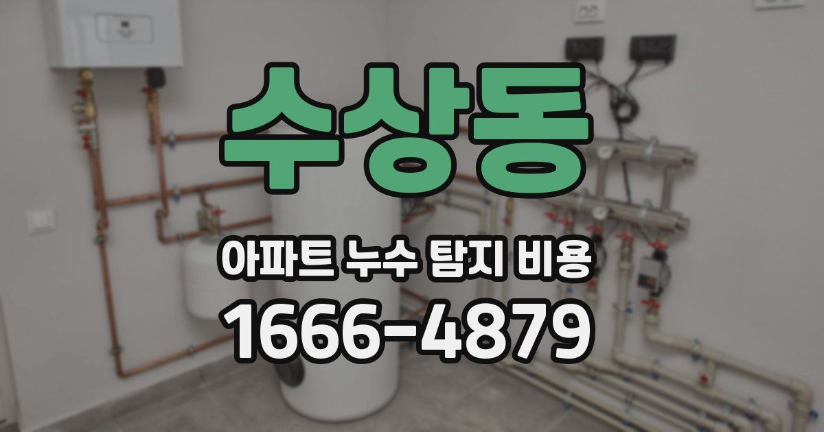 수상동 아파트 누수 탐지 비용