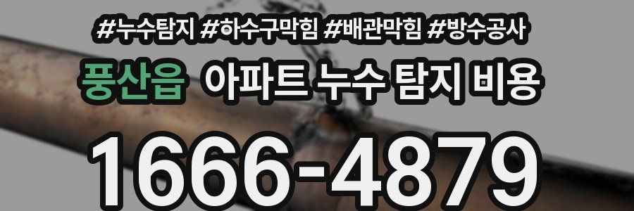 풍산읍 아파트 누수 탐지 비용