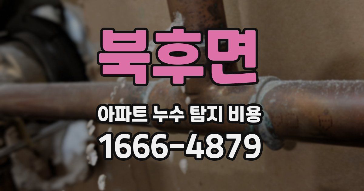 북후면 아파트 누수 탐지 비용