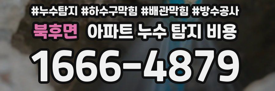 북후면 아파트 누수 탐지 비용