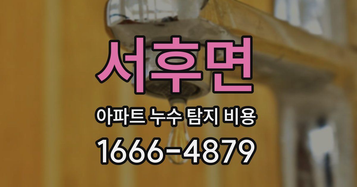 서후면 아파트 누수 탐지 비용