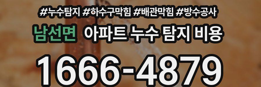 남선면 아파트 누수 탐지 비용