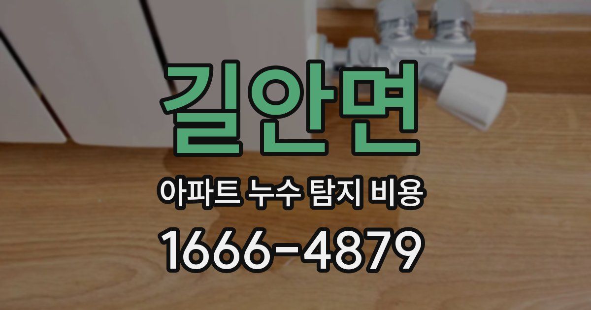 길안면 아파트 누수 탐지 비용